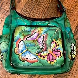 Brand new with tags Anuschka hand painted leather hand bag